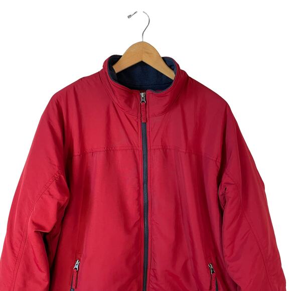 DULUTH TRADING Mens Full Zip Fleece Lined Jacket Red L Outdoor Utility Workwear - Picture 4 of 9